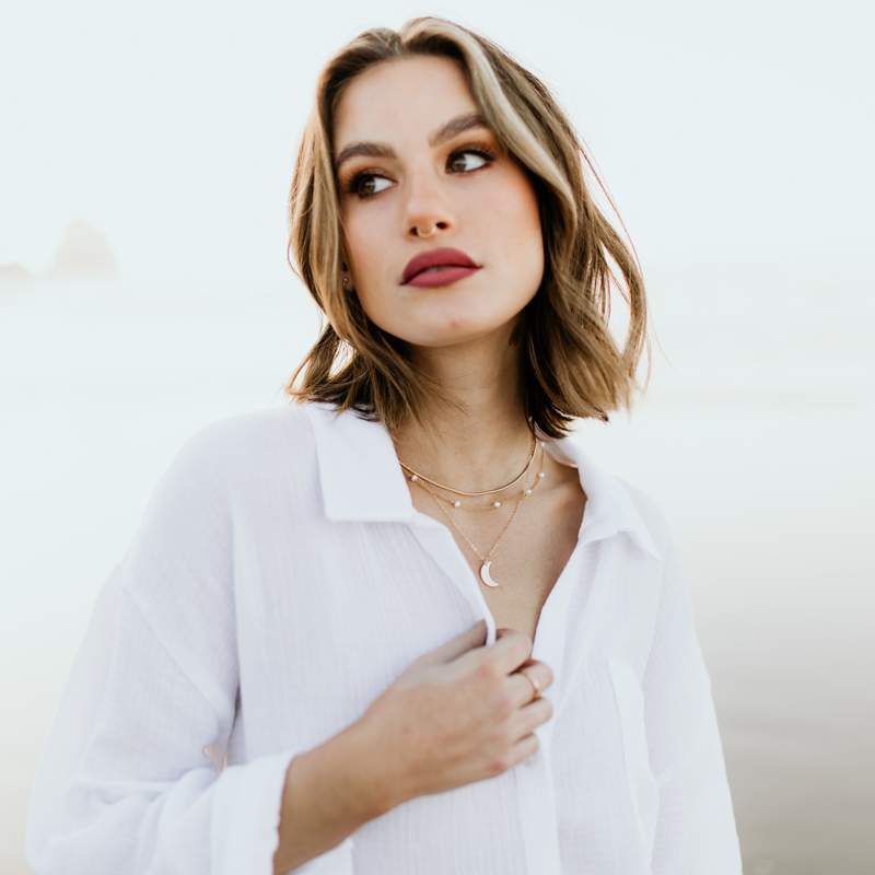 Gold plated necklace with natural pearls "Simona"