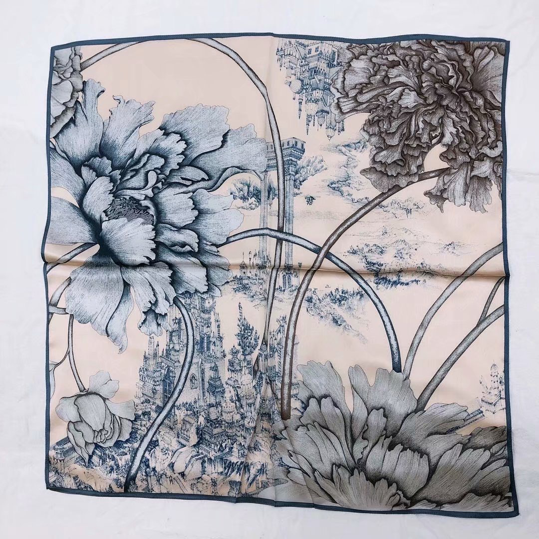 100% siidisall "Grey Blue"