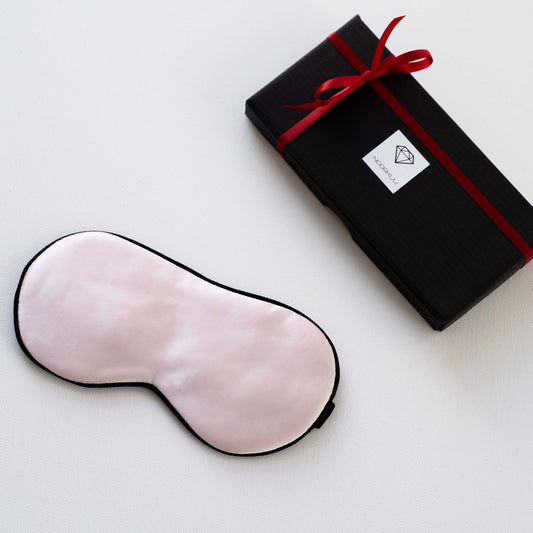 100% natūralaus šilko akių kaukė miegui "Šviesiai rožinė"