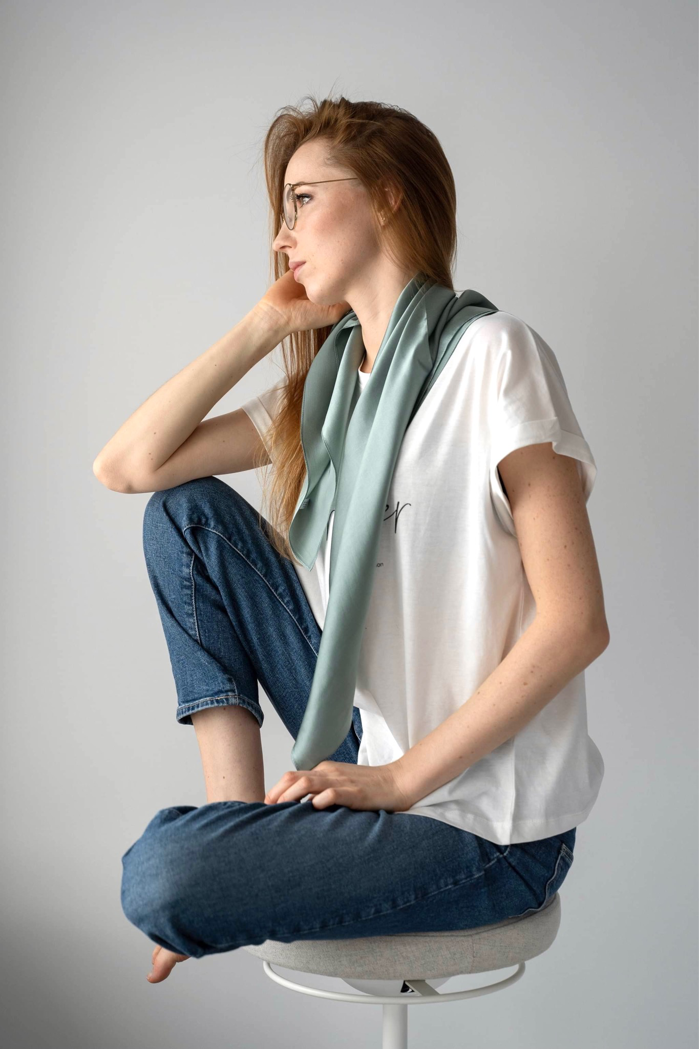 100% silk scarf "Jade"