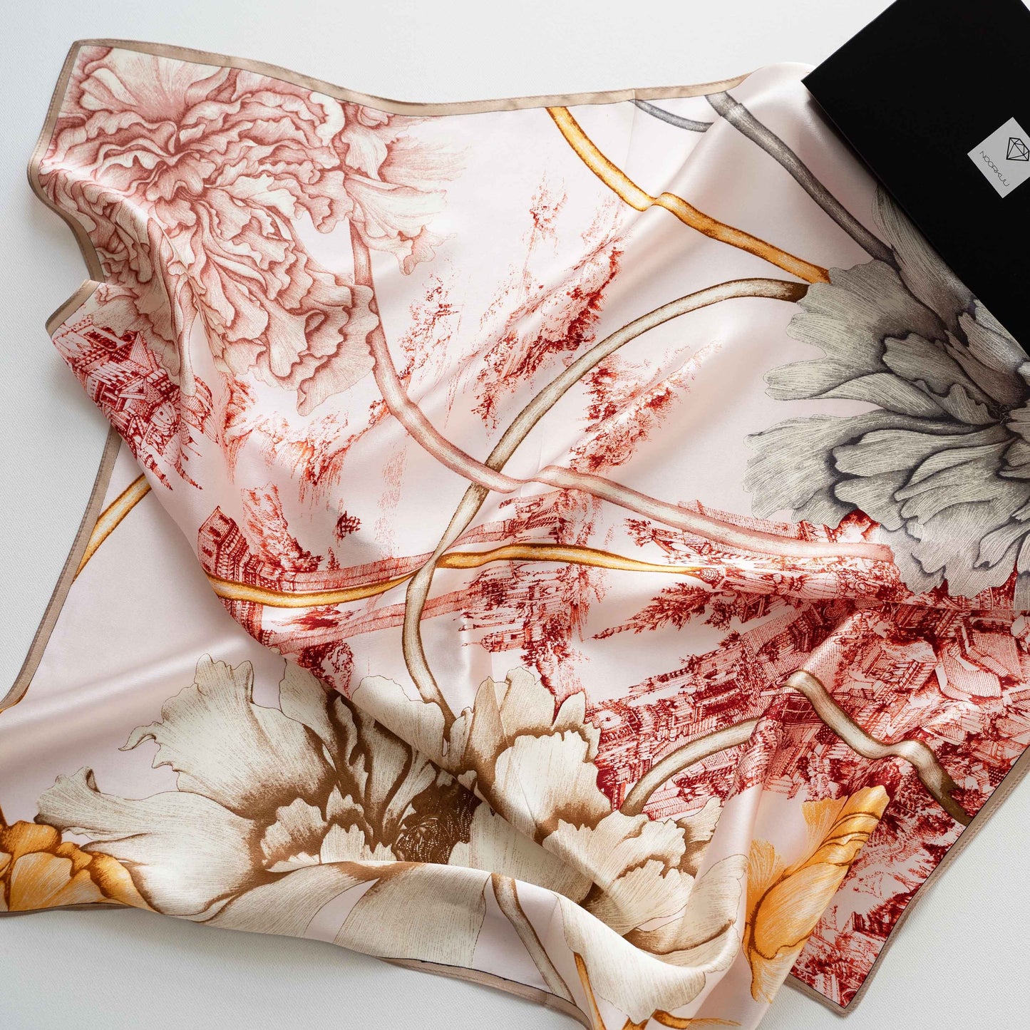 100% siidisall "Pink Beige"