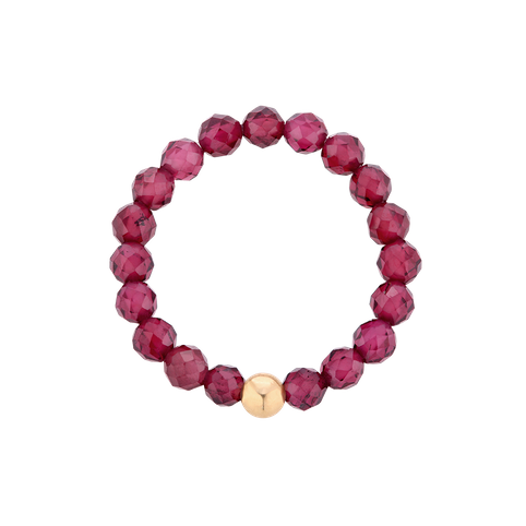 Granato žiedas + sidabrinė detalė