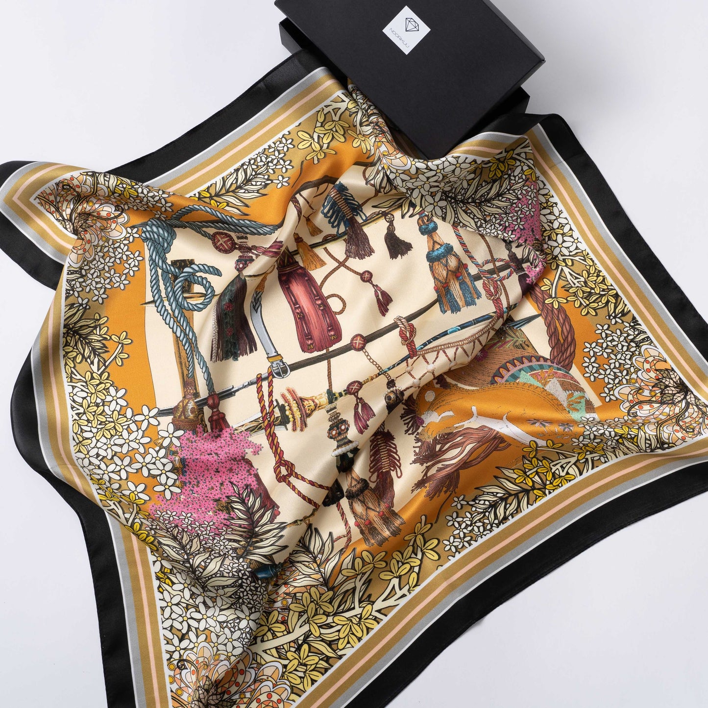 100% silk scarf "Wonderland"