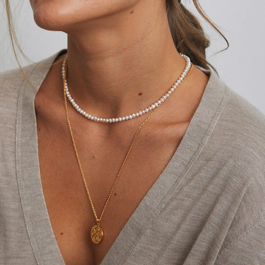 Natūralių perlų vėrinys, 4mm