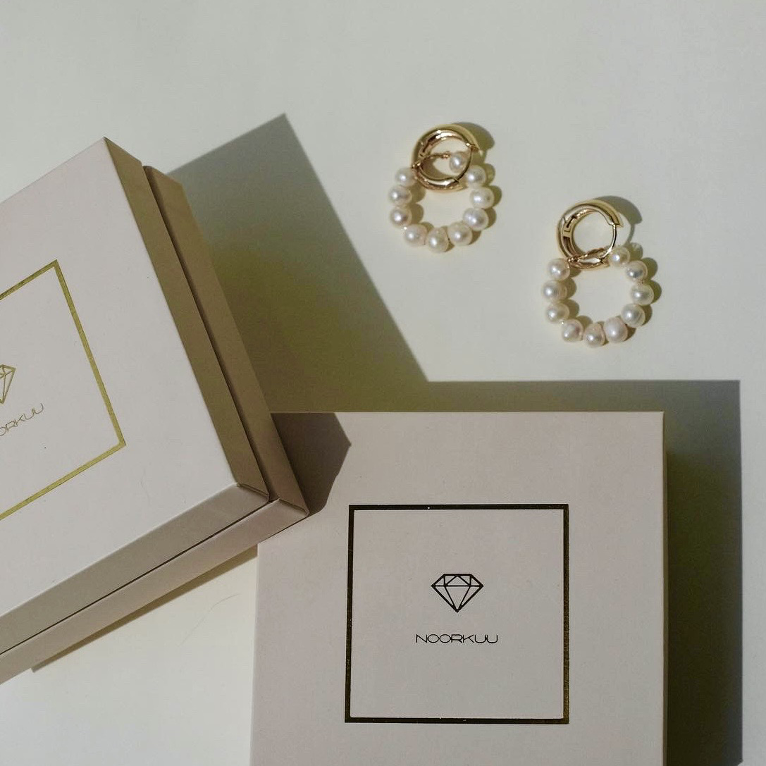 Paauksuoti auskarai su natūraliais perlais "Emma"