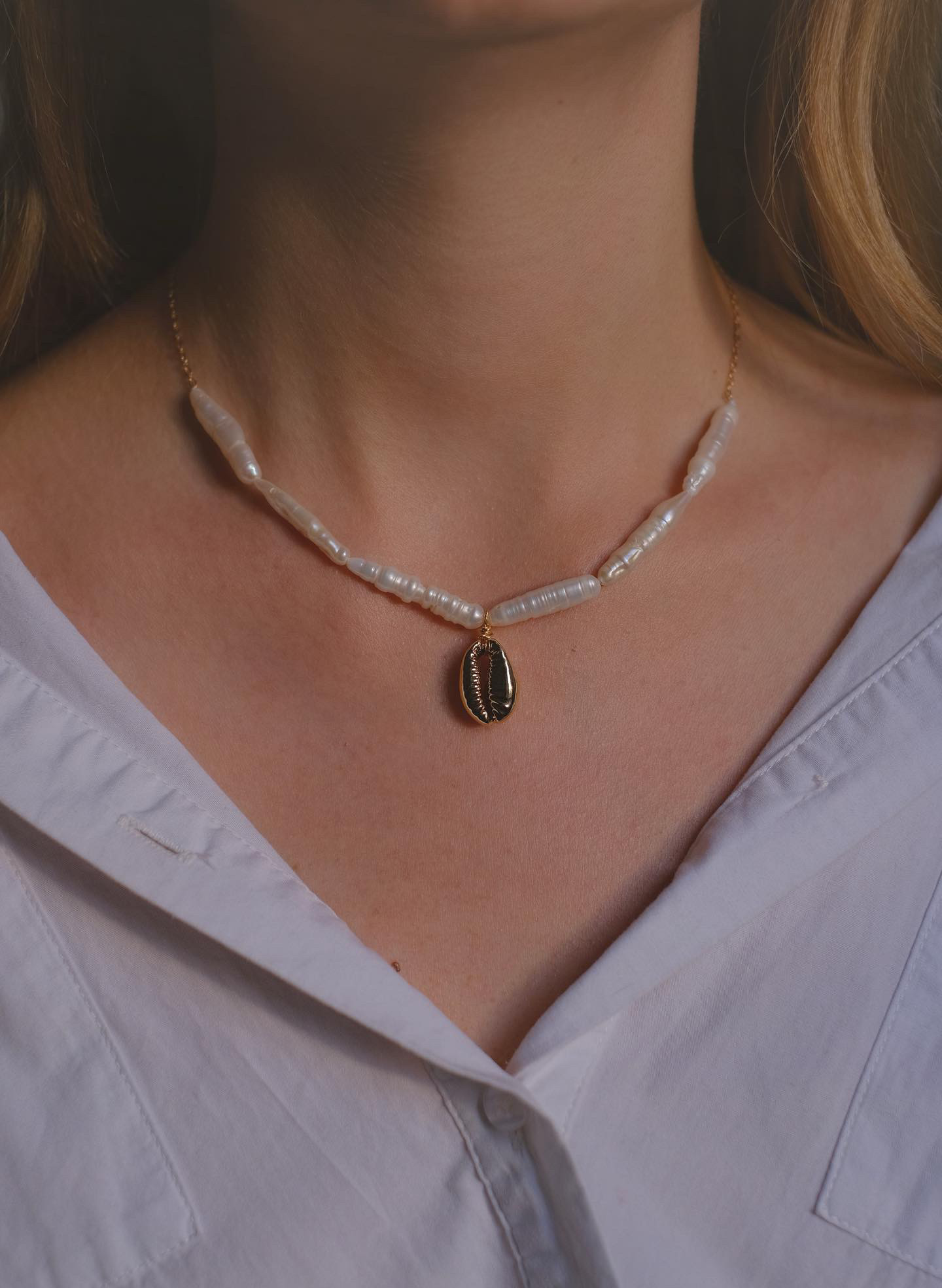 Dabīgo pērļu kaklarota "Sunny"