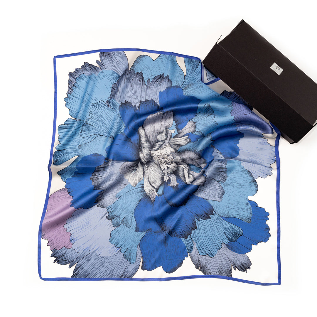 100% zīda šalle "Zilais lins"