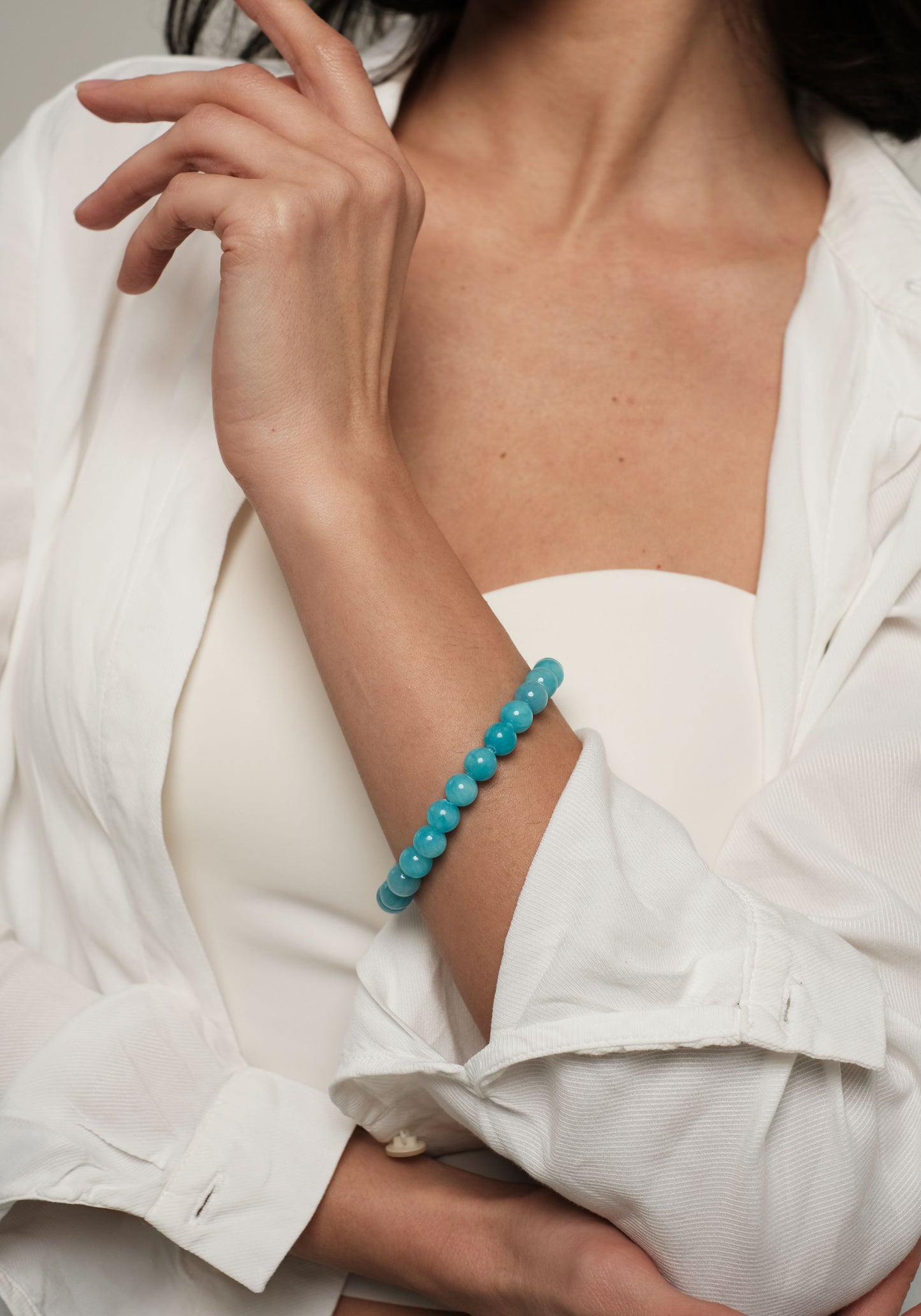 Natural jadeite bracelet "Blue"