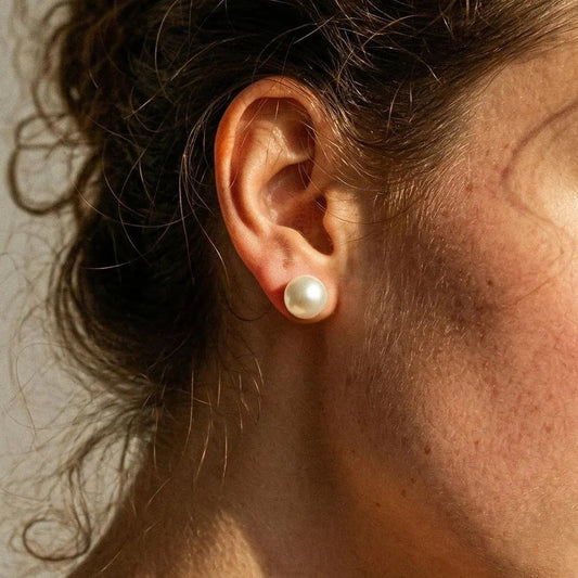 925 sterling silver earrings with natural pearls "10mm"