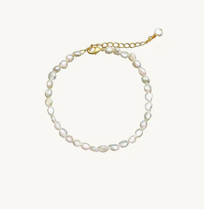 Gold plated bracelet with natural pearl "Irregular"