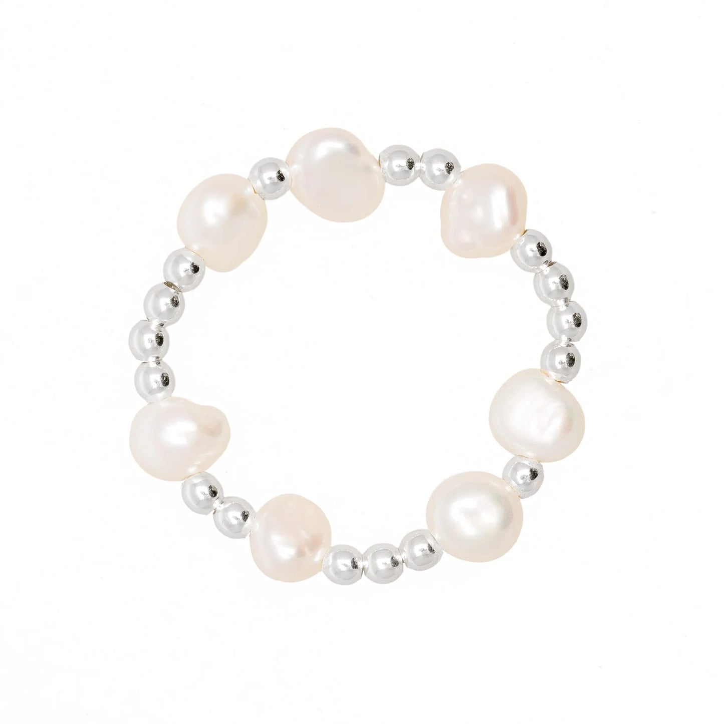 Pärlisõrmus + hõbedetailid