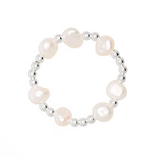 Pärlisõrmus + hõbedetailid