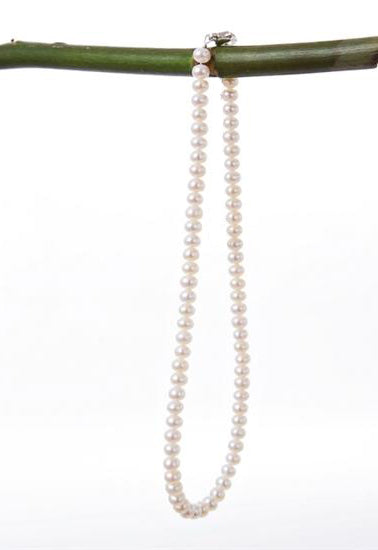 Natural pearl necklace, 5-6mm