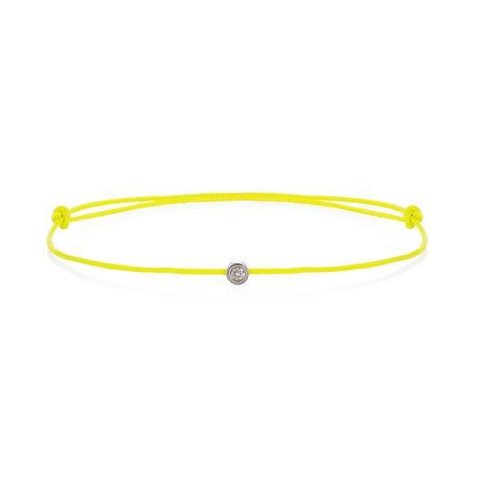 Yellow string bracelet with 0.02ct diamond