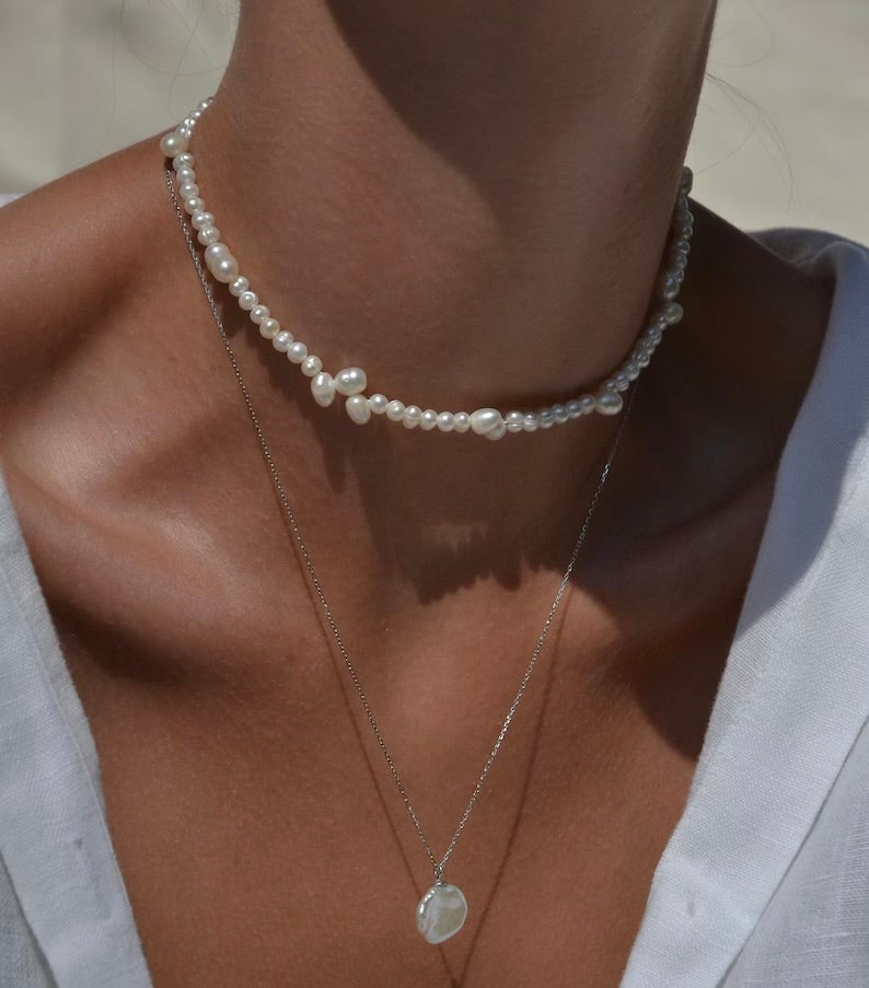 Natūralių perlų vėrinys "Mila"