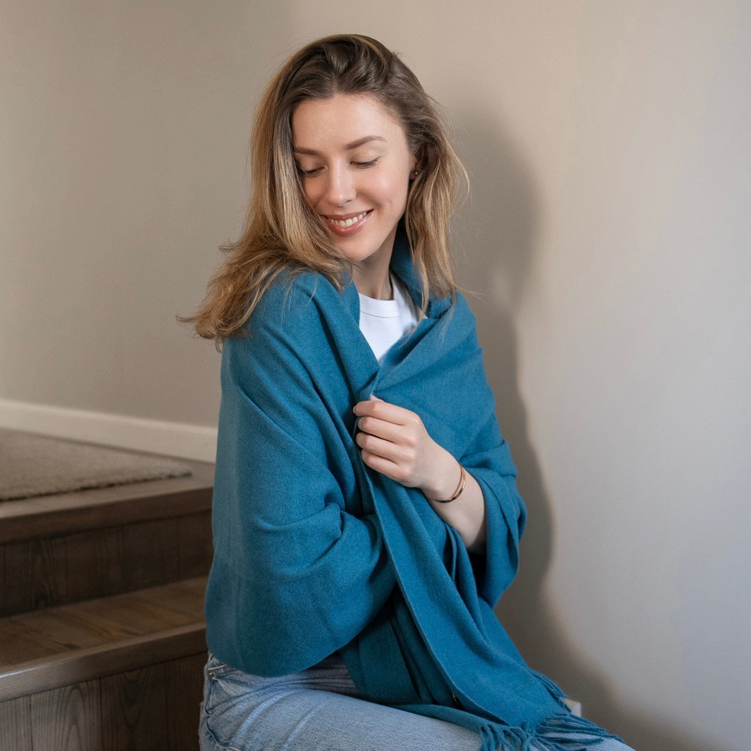 Cashmere scarf #Marine