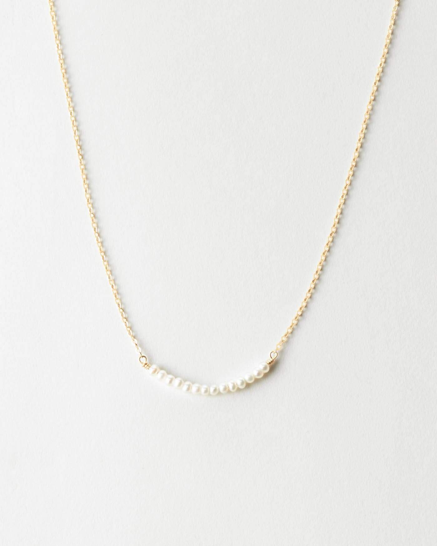 Gold plated necklace with natural pearls