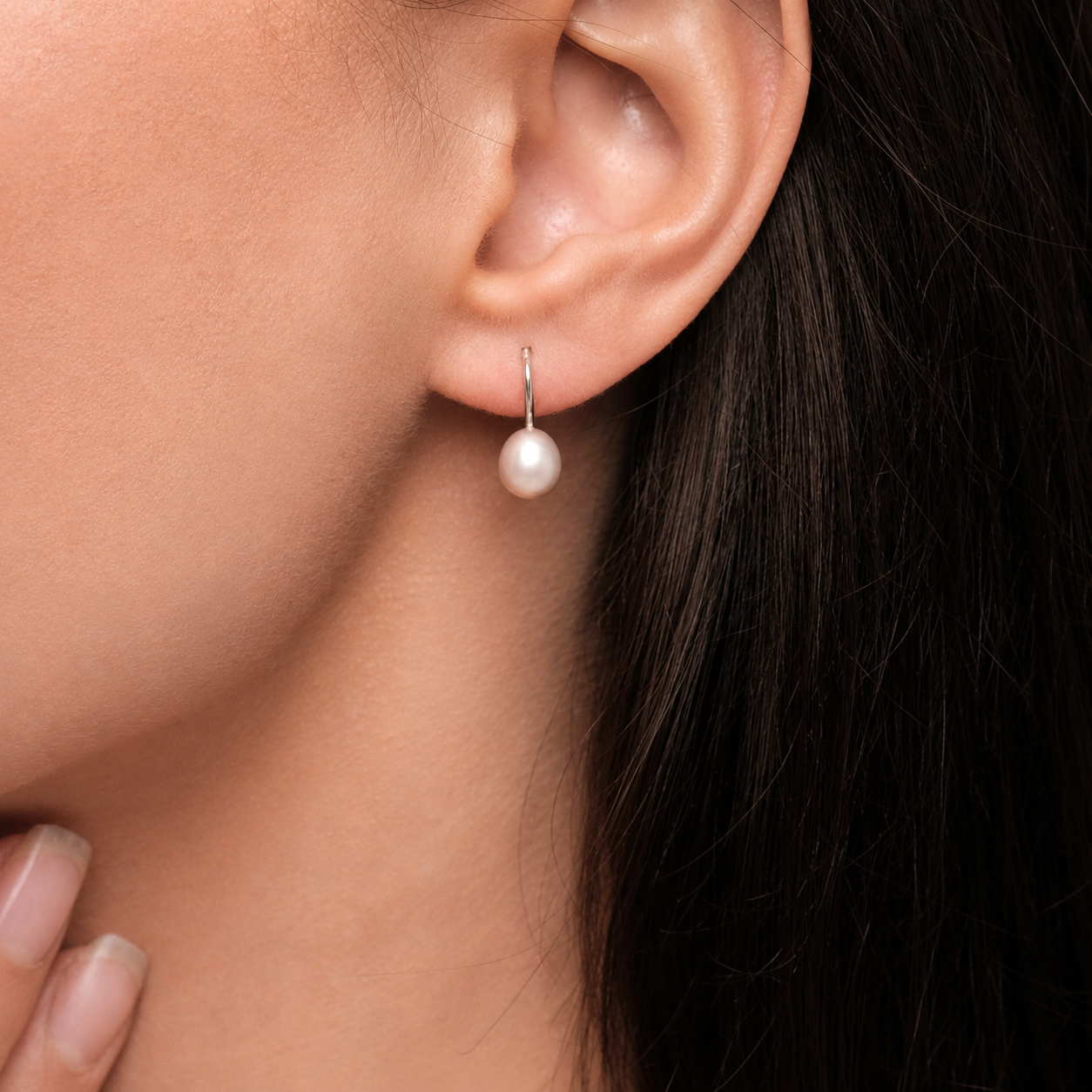 925 sterling silver earrings with natural pearls