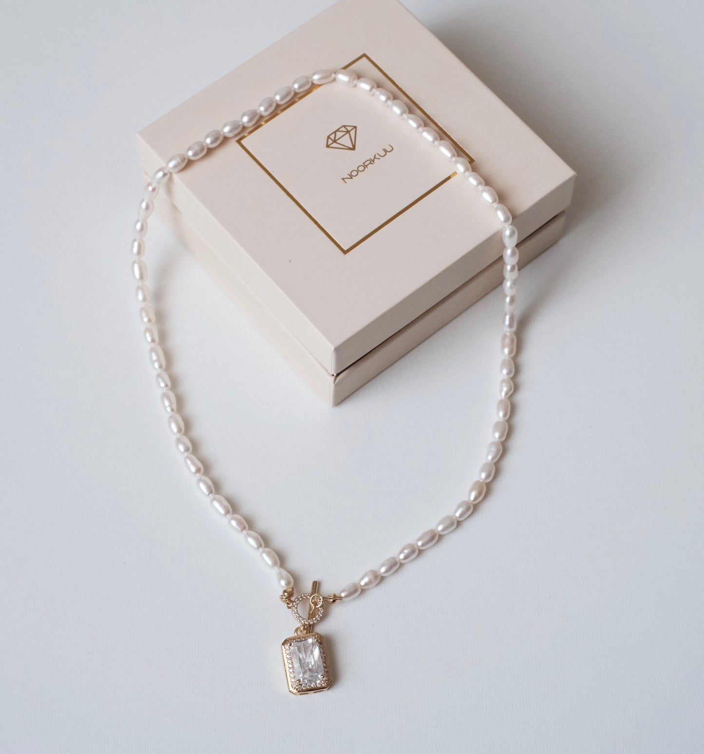 Natural pearl necklace "Big Crystal"