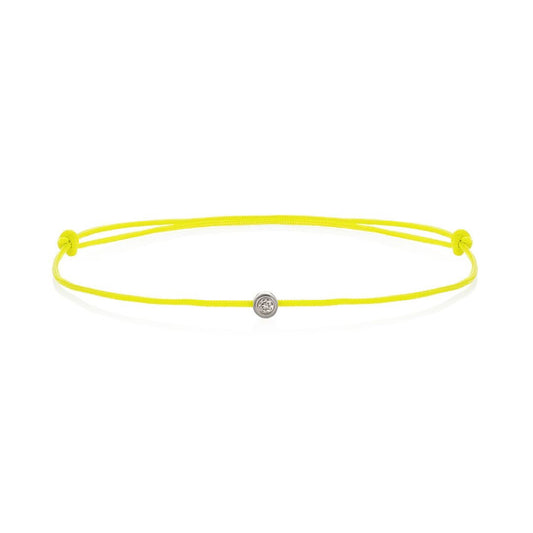 Yellow string bracelet with 0.02ct diamond