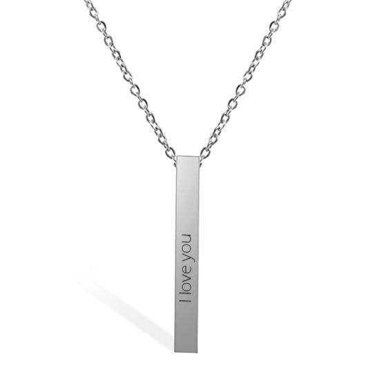 Silver plated pendant with Your engraved text