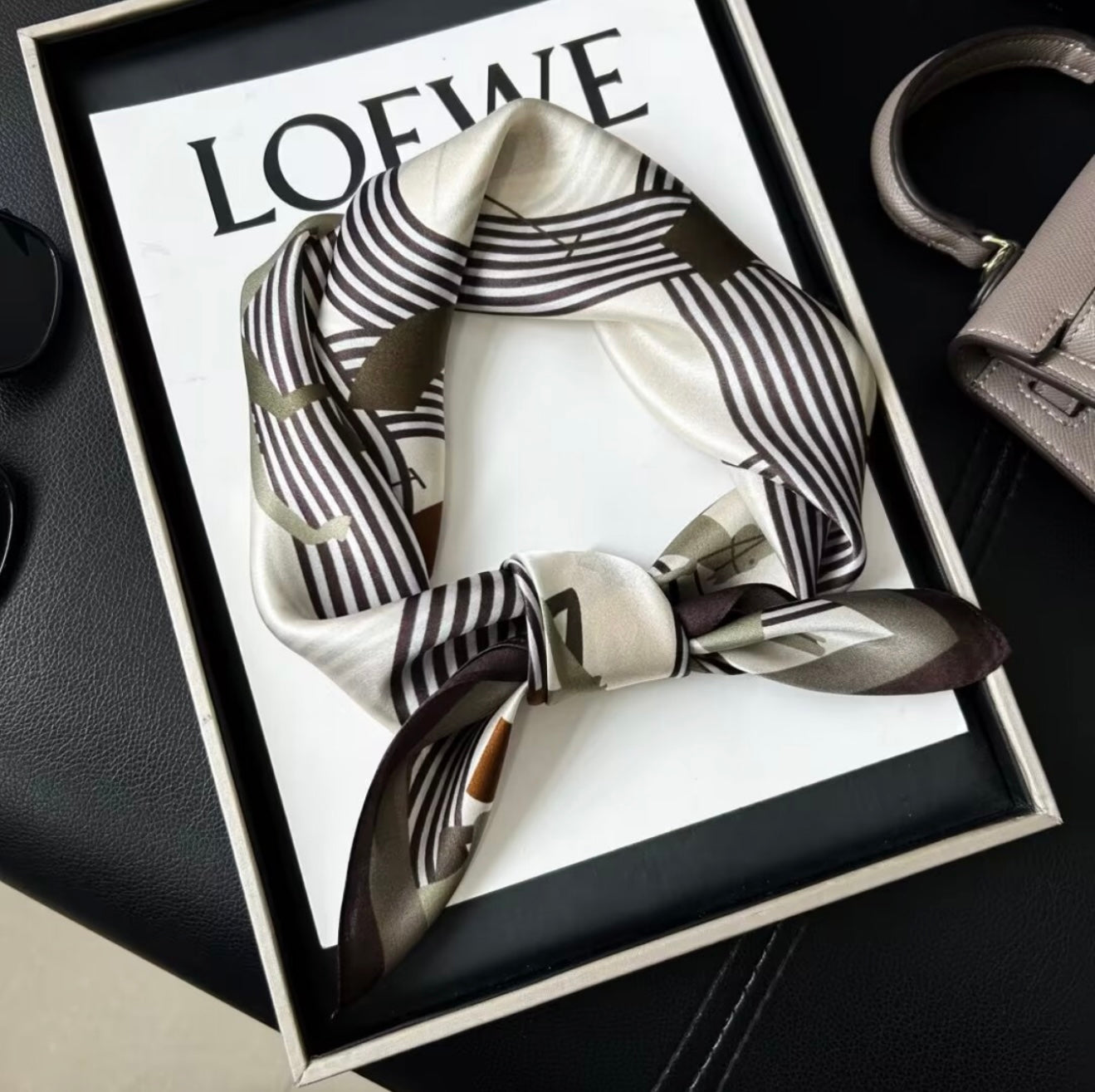 100% silk scarf "Khaki"