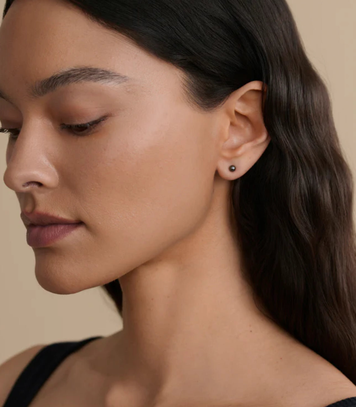 Sidabriniai auskarai su gėlavandeniais perlais "Dark"