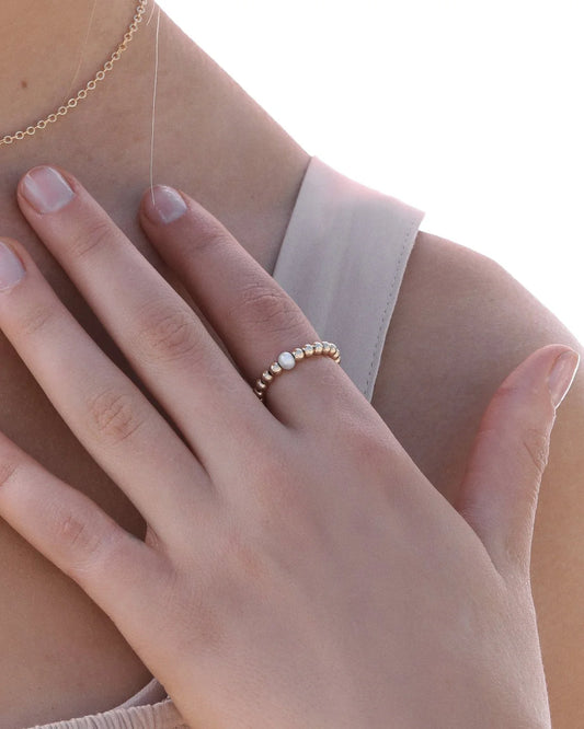 Gold plated ring with natural pearl