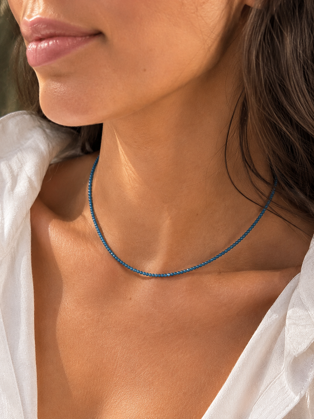 Apatite necklace, 2mm