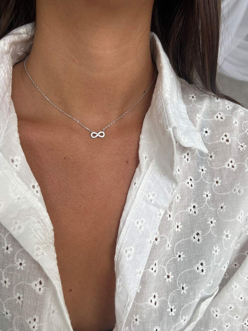Silver plated necklace "Infinity"