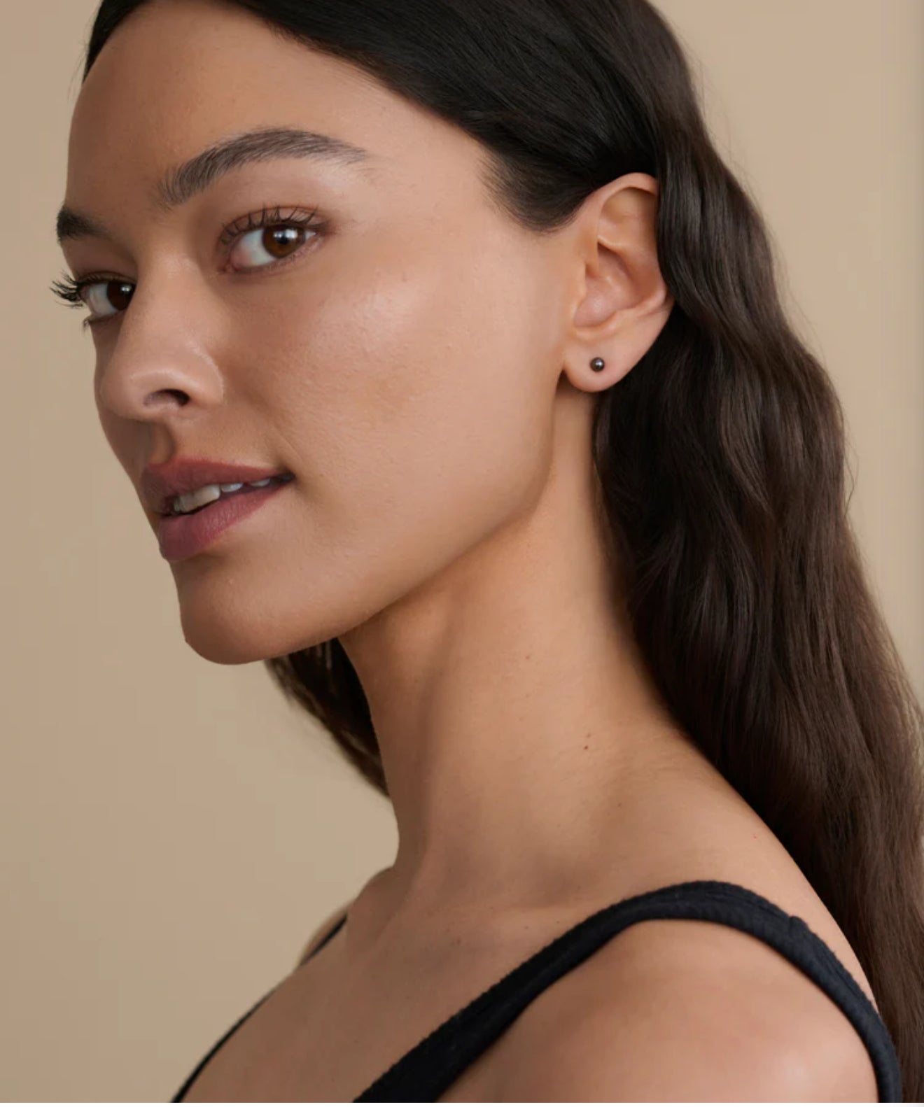 Sidabriniai auskarai su gėlavandeniais perlais "Dark"