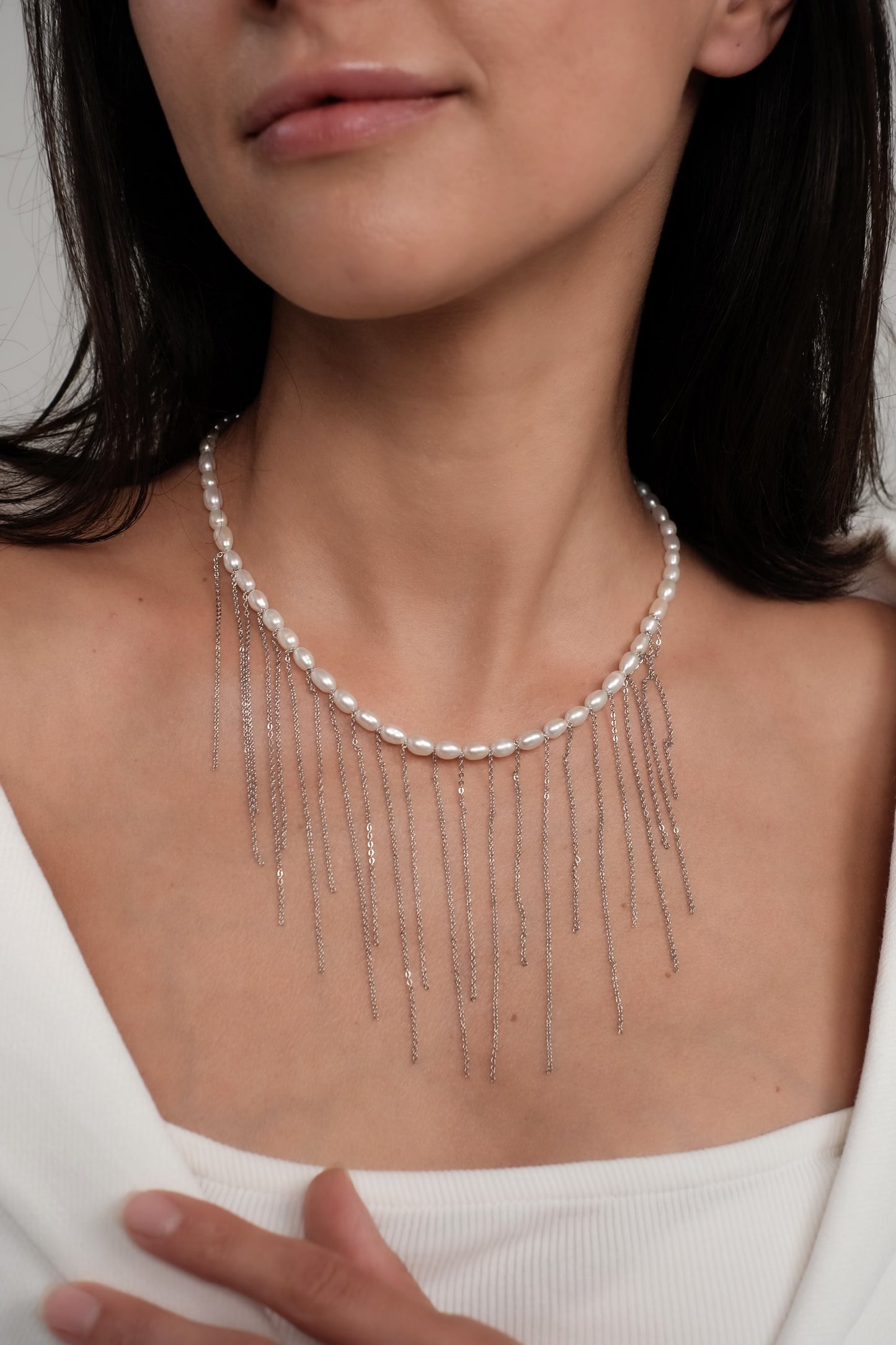 Natural pearl necklace "Sparkle"