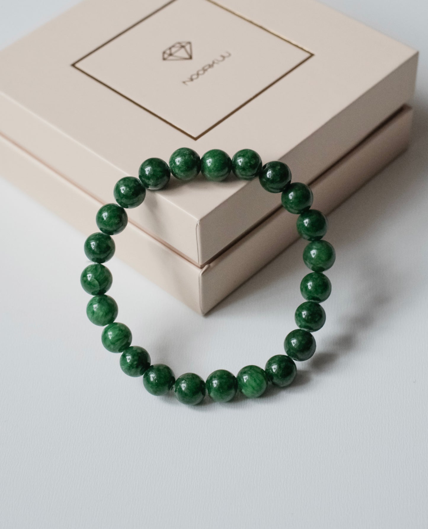 Natural jadeite bracelet "Dark green"