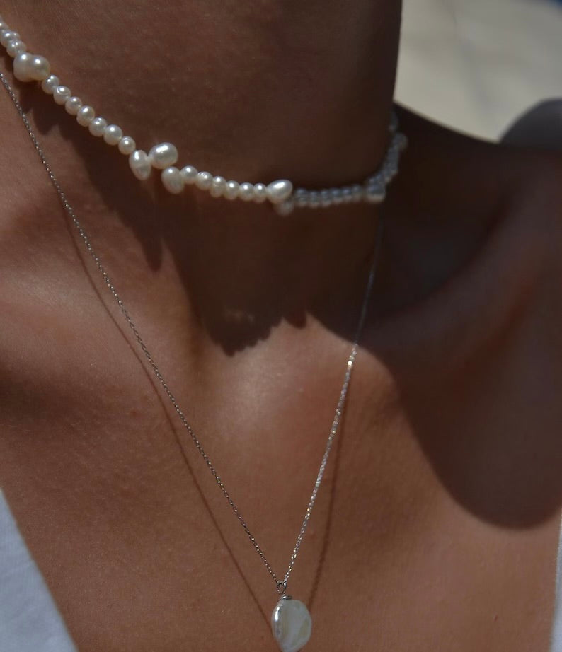 Natūralių perlų vėrinys "Mila"