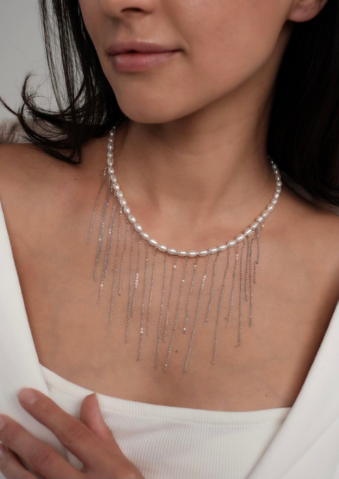 Natural pearl necklace "Sparkle"