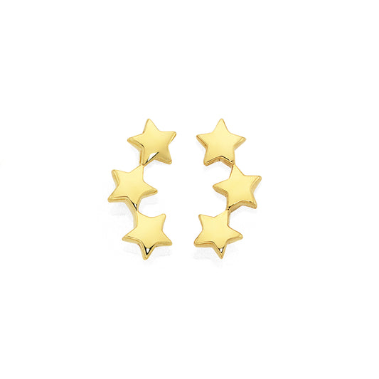 925 sterling silver gold plated earrings "Stars"