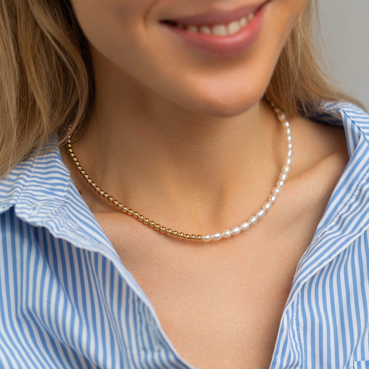 Natural pearl necklace "Bubbles"