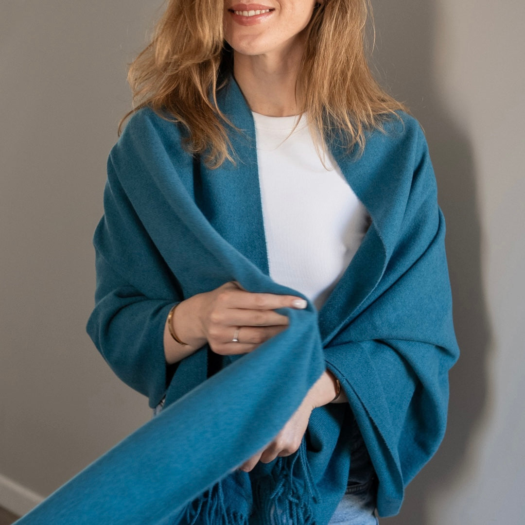 Cashmere scarf #Marine