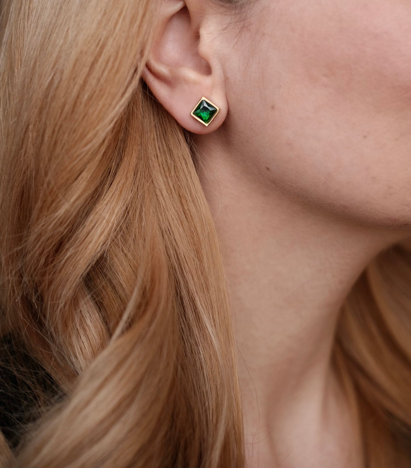 Earrings "Green crystal"