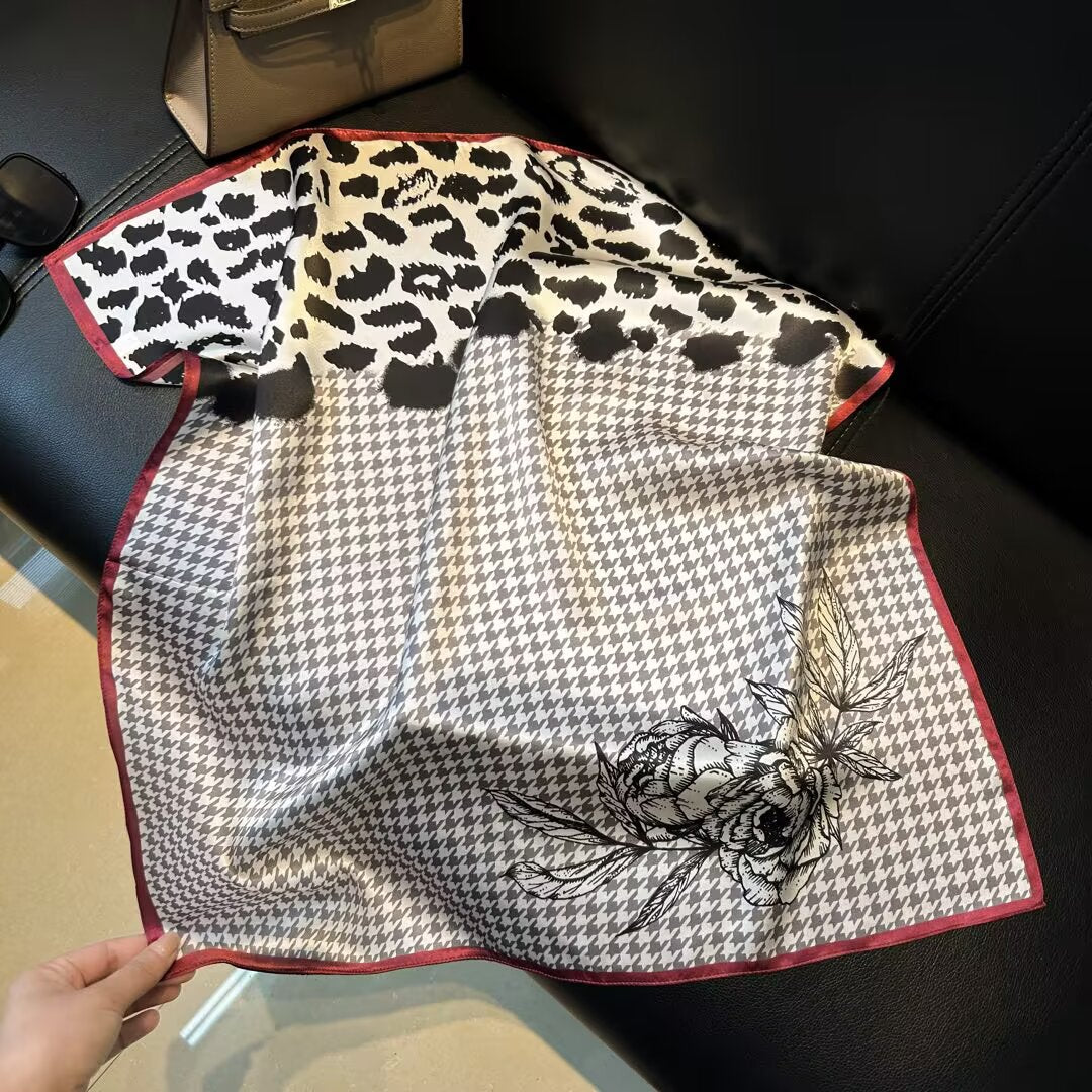 100% silk scarf "Classic/leopard"
