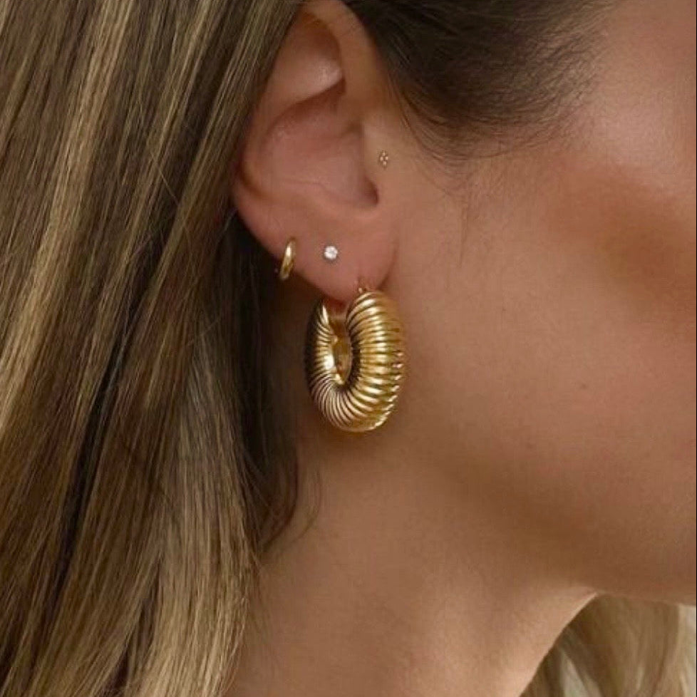 Earrings "Textured hoops"