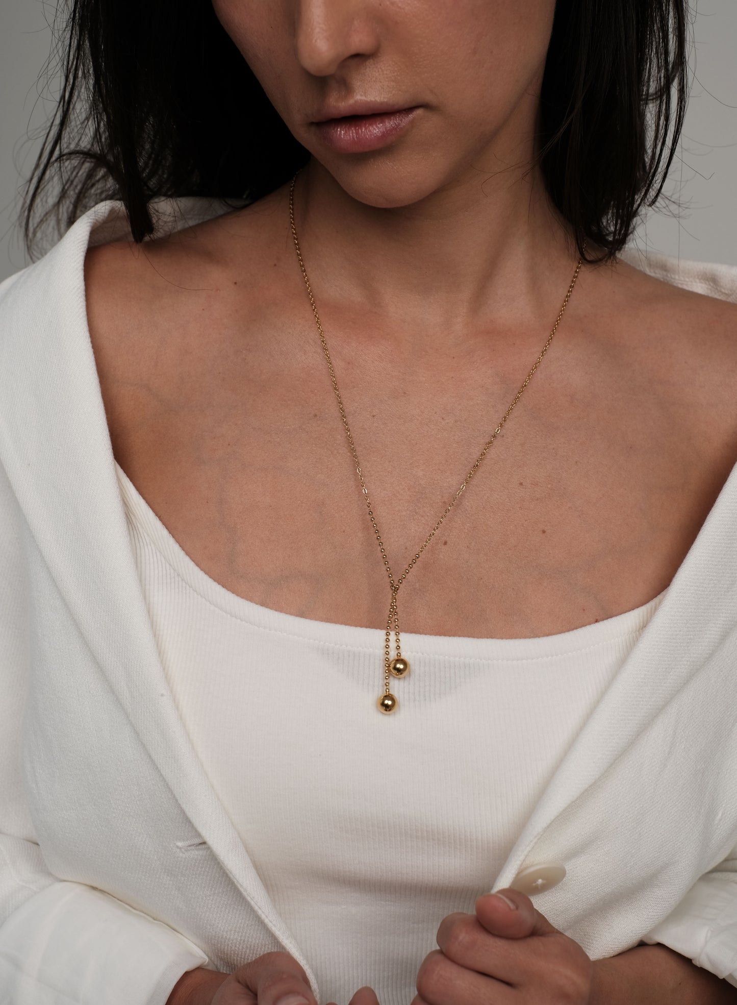 Gold plated necklace "Bubbles 2"