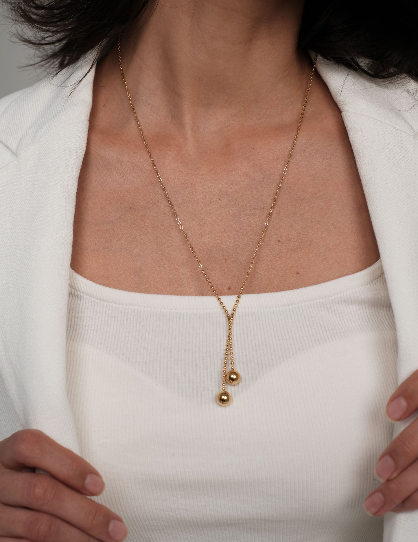Gold plated necklace "Bubbles 2"