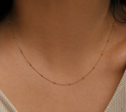 Gold plated necklace "Bubble snake tiny"