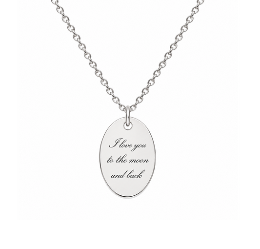 Silver plated necklace with Your engraved text