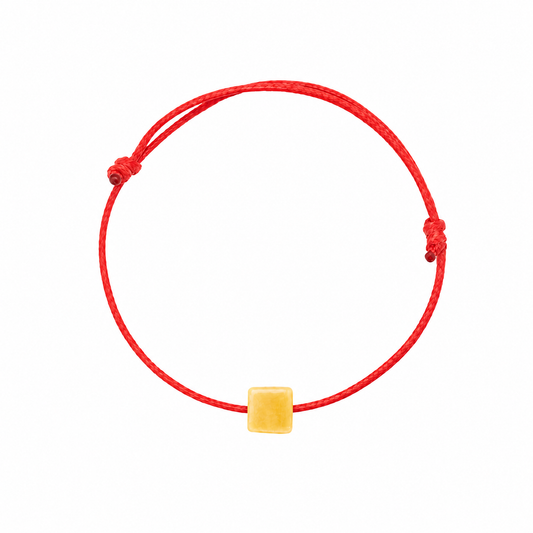 Red string bracelet with natural amber 2