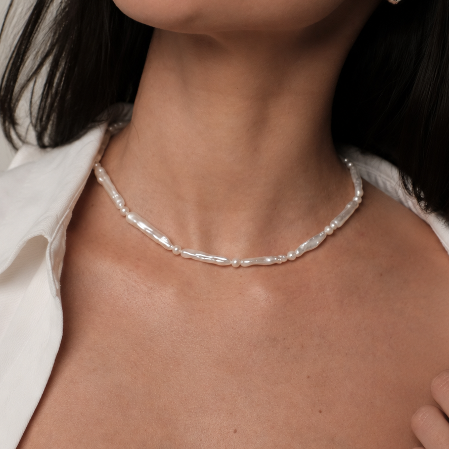 Natural pearl necklace "Longy"