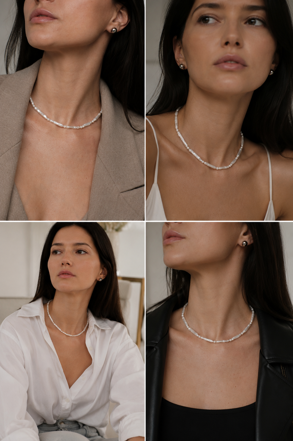 Natural pearl necklace "Longy"
