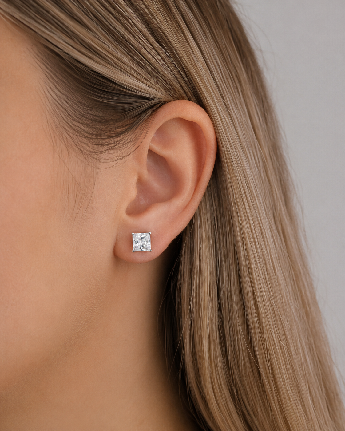 Sterling silver earrings "Cube"