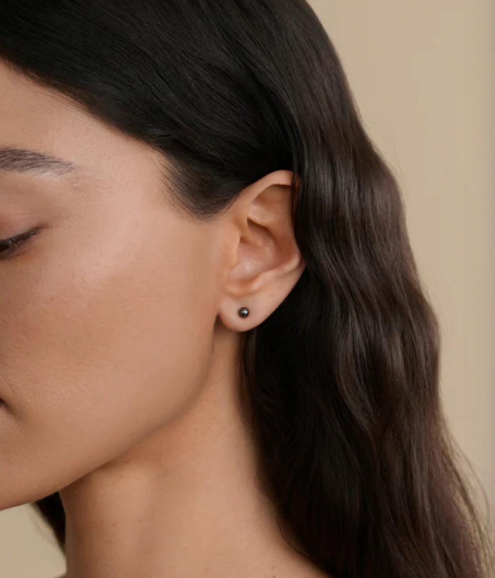 Sidabriniai auskarai su gėlavandeniais perlais "Dark"